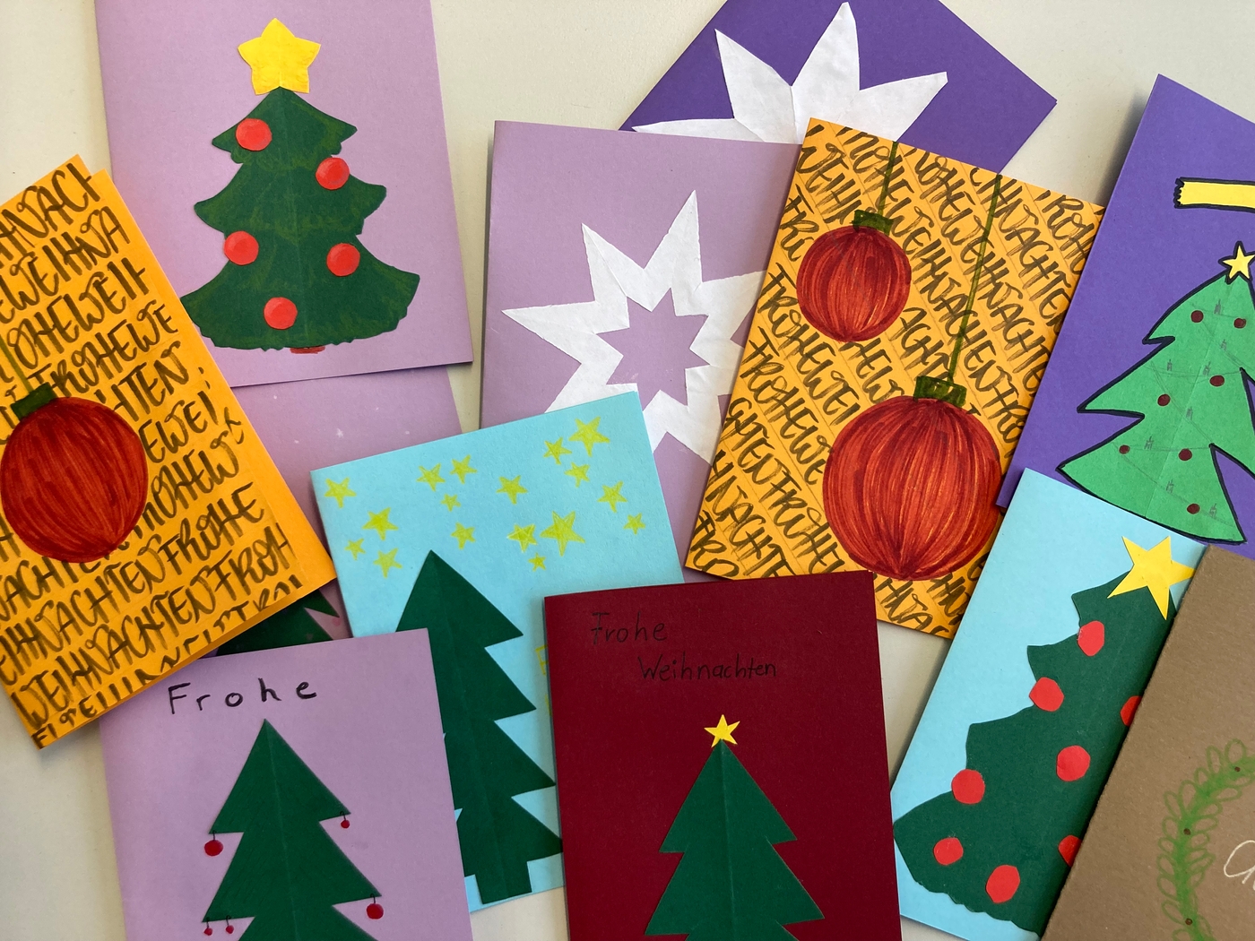 Weihnachtskarten für das Seniorenheim